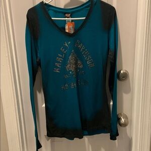 Harley-Davidson Blue Graphic Long Sleeve T-Shirt